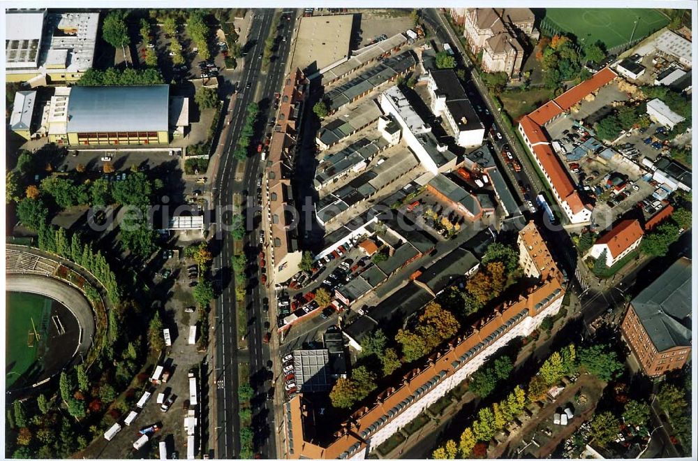 Aerial image Berlin - Schöneberg - Gelände der BIG GmbH & CO an der Gotenstraße / Ecke Sachsendamm in Berlin - Schöneberg.