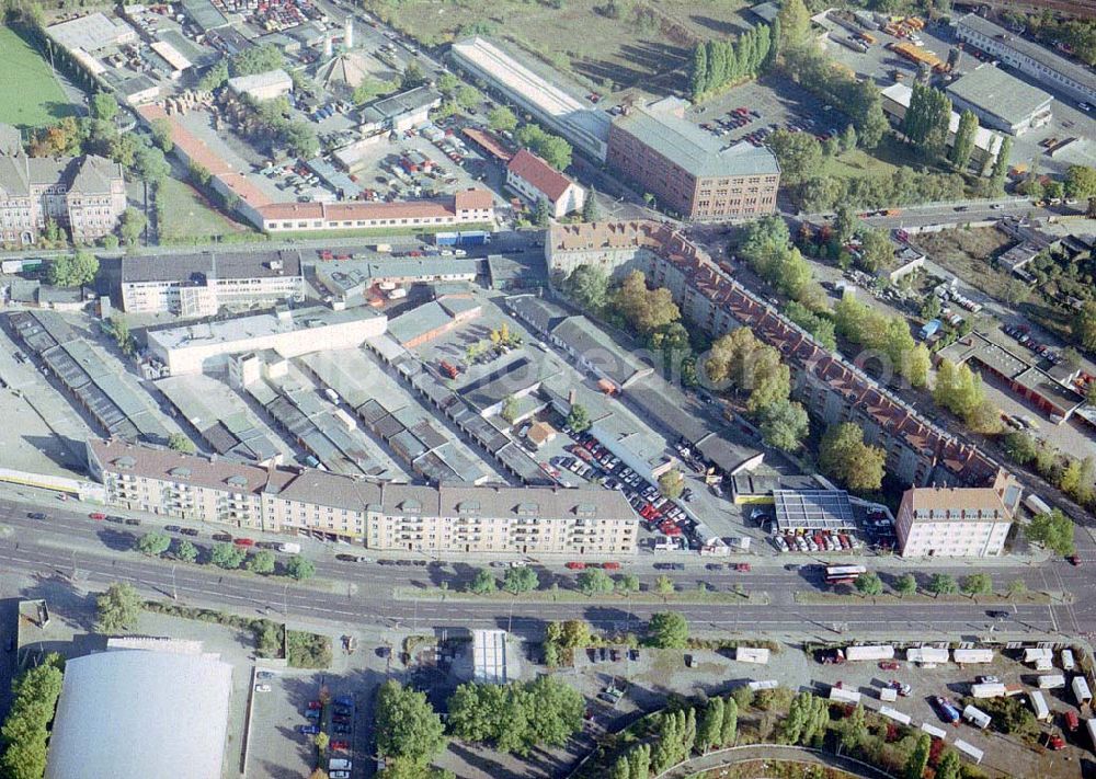 Berlin - Schöneberg from the bird's eye view: Gelände der BIG GmbH & CO an der Gotenstraße / Ecke Sachsendamm in Berlin - Schöneberg.