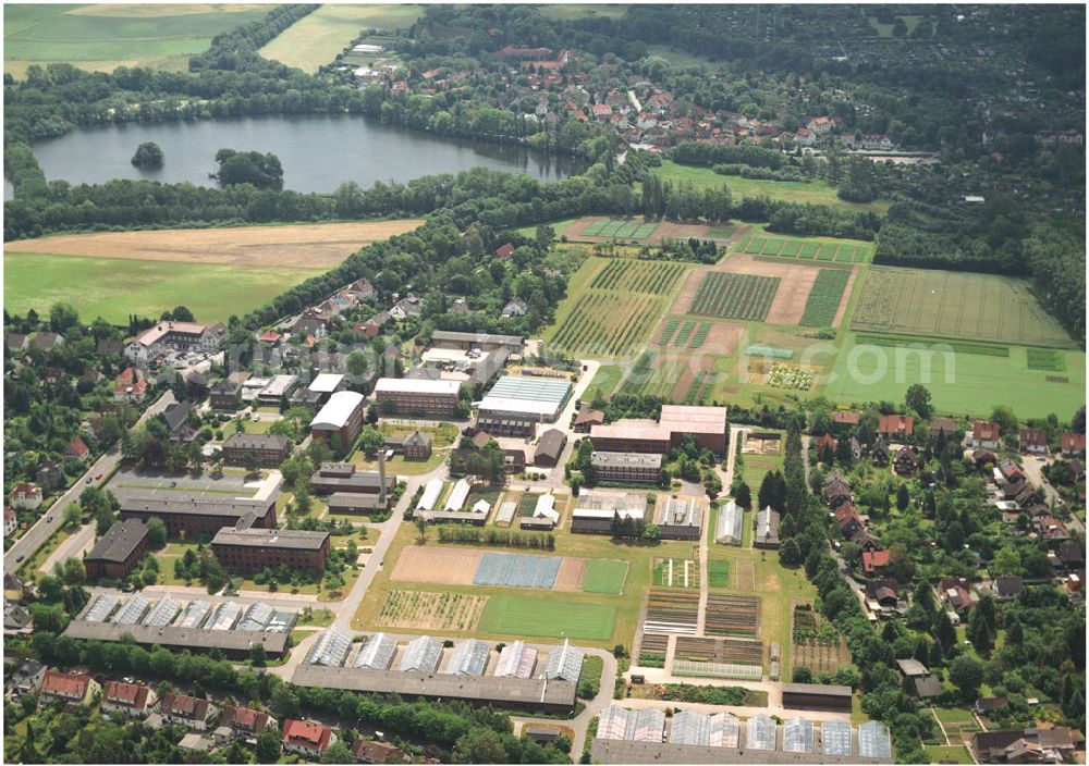 Braunschweig from above - Gelände der Biologischen Bundesanstalt für Land- und Forstwirtschaft am Messeweg 11 / 12 in 38104 Braunschweig