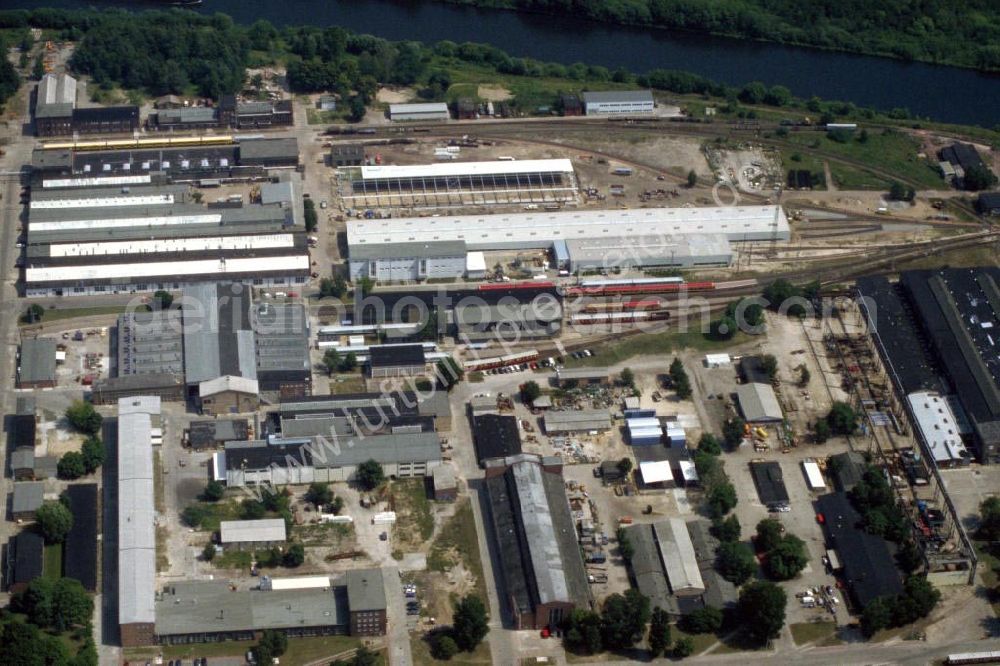 Hennigsdorf / BRB from above - Gelände des Bombadierwerkes in Hennigsdorf 1995