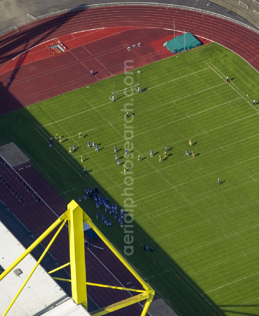 Aerial photograph Dortmund - Areal of Borusseum, the Signal Iduna Park stadium of Borussia Dortmund