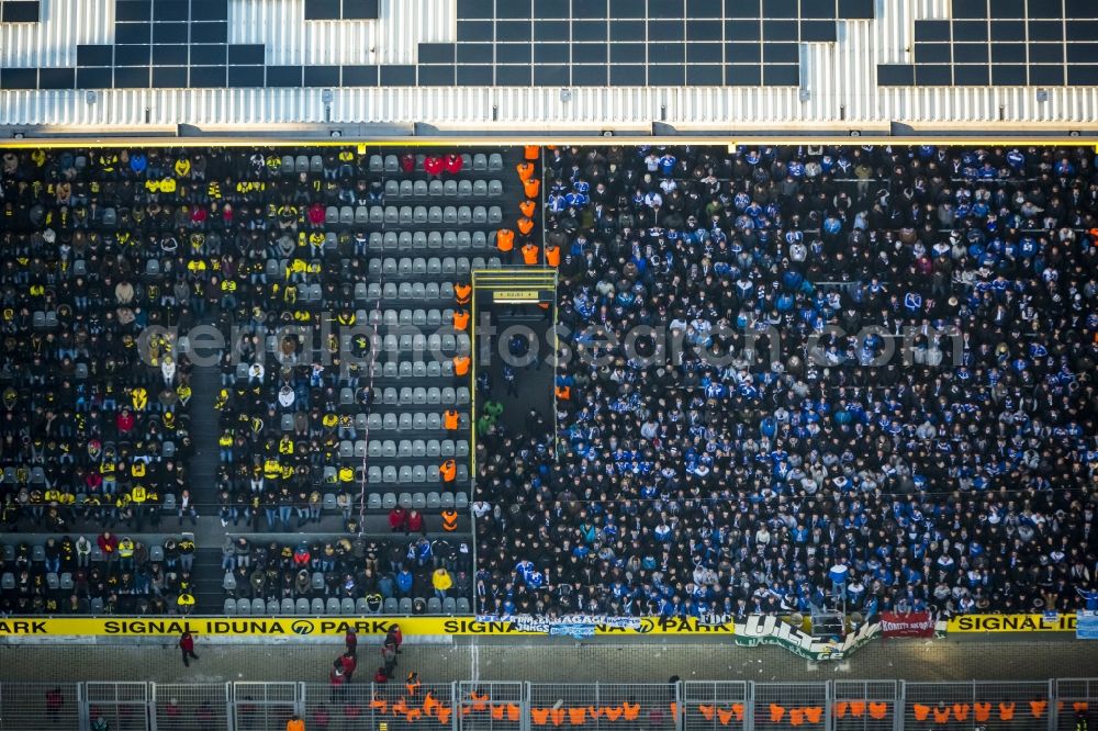 Dortmund from the bird's eye view: Areal of Borusseum, the Signal Iduna Park stadium of Borussia Dortmund