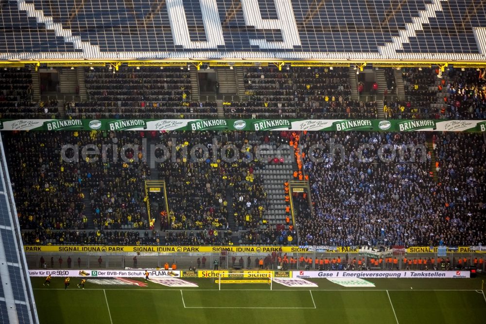 Aerial photograph Dortmund - Areal of Borusseum, the Signal Iduna Park stadium of Borussia Dortmund