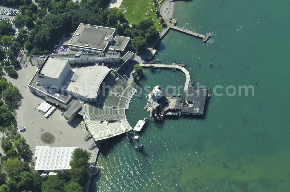 Aerial image Bregenz - The floating stage on the grounds of the Bregenz Festival in the province of Vorarlberg in Austria