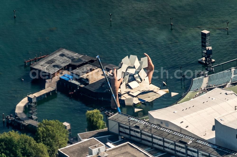 Aerial photograph Bregenz - The floating stage on the grounds of the Bregenz Festival in the province of Vorarlberg in Austria