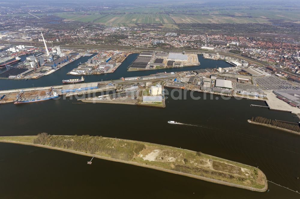 Aerial photograph Bremen - ite of the port of Bremen on the river Weser in Bremen