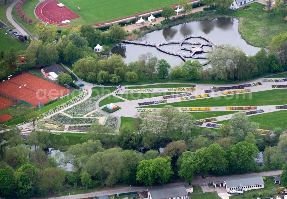 Aerial image Rathenow - Look at the grounds of the Federal horticultural show (BUGA) by 2015 in Rathenow in the German State of Brandenburg in the optics Park area. The village was already hosts the exibition Landesgartenschau (LAGA)