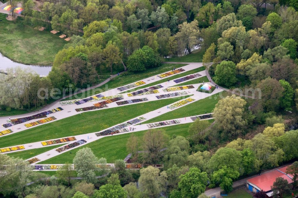 Aerial photograph Rathenow - Look at the grounds of the Federal horticultural show (BUGA) by 2015 in Rathenow in the German State of Brandenburg in the optics Park area. The village was already hosts the exibition Landesgartenschau (LAGA)