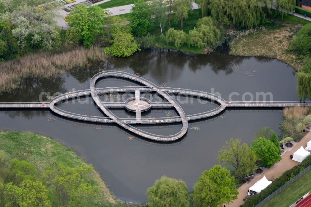 Aerial photograph Rathenow - Look at the grounds of the Federal horticultural show (BUGA) by 2015 in Rathenow in the German State of Brandenburg in the optics Park area. The village was already hosts the exibition Landesgartenschau (LAGA)