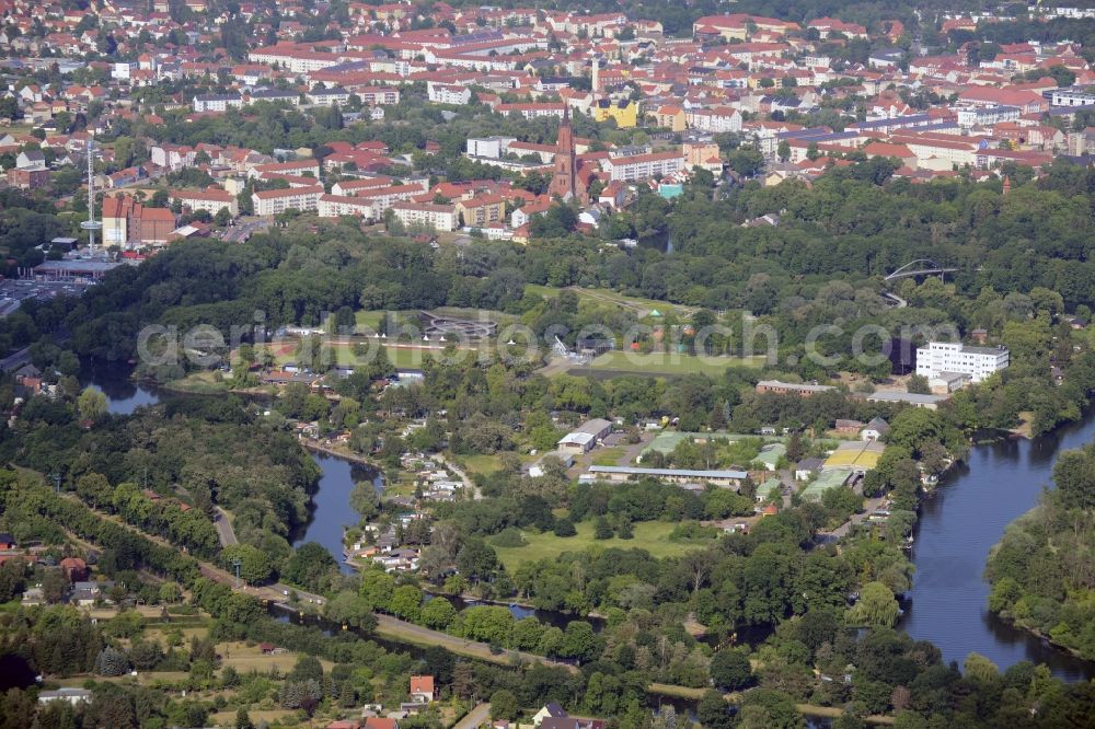 Rathenow from the bird's eye view: Look at the grounds of the Federal horticultural show (BUGA) by 2015 in Rathenow in the German State of Brandenburg in the optics Park area. The village was already hosts the exibition Landesgartenschau (LAGA)