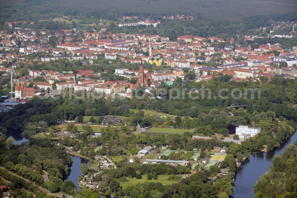 Aerial image Rathenow - Look at the grounds of the Federal horticultural show (BUGA) by 2015 in Rathenow in the German State of Brandenburg in the optics Park area. The village was already hosts the exibition Landesgartenschau (LAGA)