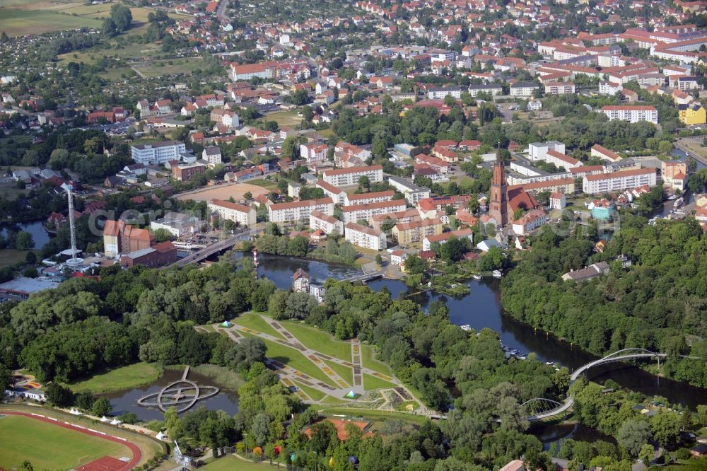 Aerial image Rathenow - Look at the grounds of the Federal horticultural show (BUGA) by 2015 in Rathenow in the German State of Brandenburg in the optics Park area. The village was already hosts the exibition Landesgartenschau (LAGA)