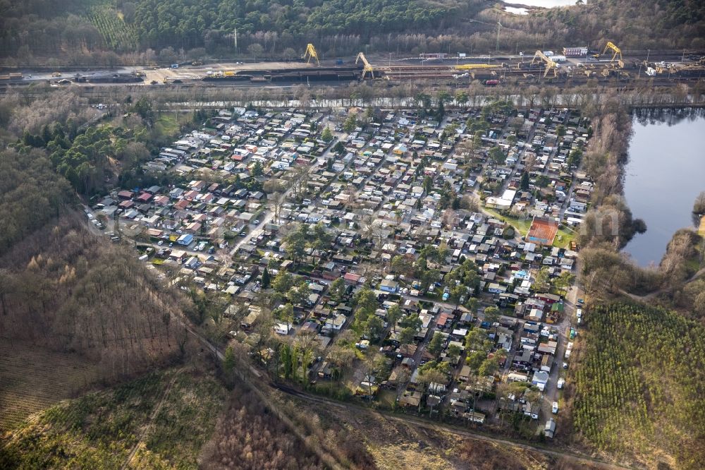 Mülheim from the bird's eye view: Camping in Mülheim in the state of North Rhine-Westphalia