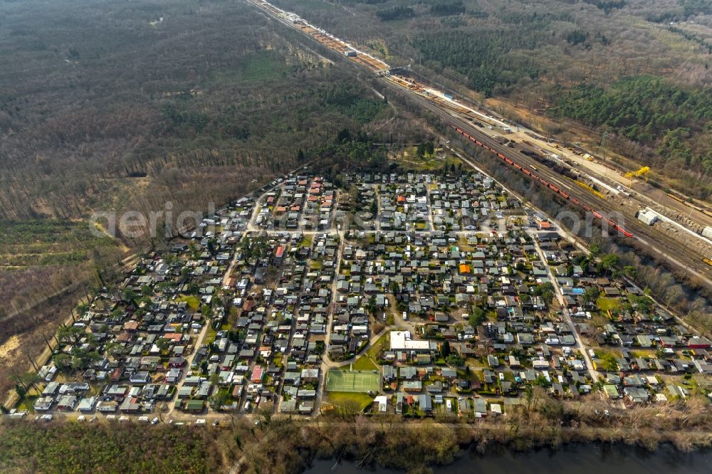 Aerial image Mülheim an der Ruhr - Camping in Muelheim in the state of North Rhine-Westphalia