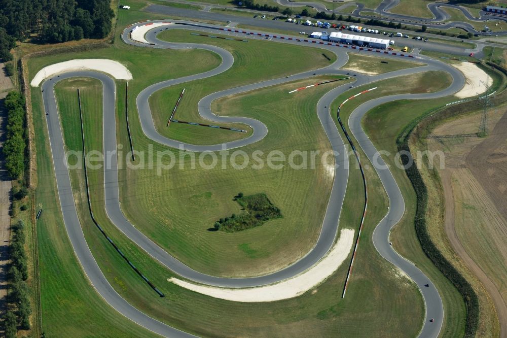 Aerial photograph Rietzneuendorf - Site of the CARRERA - Motorsport - Race Course in Rietzneuendorf in Brandenburg