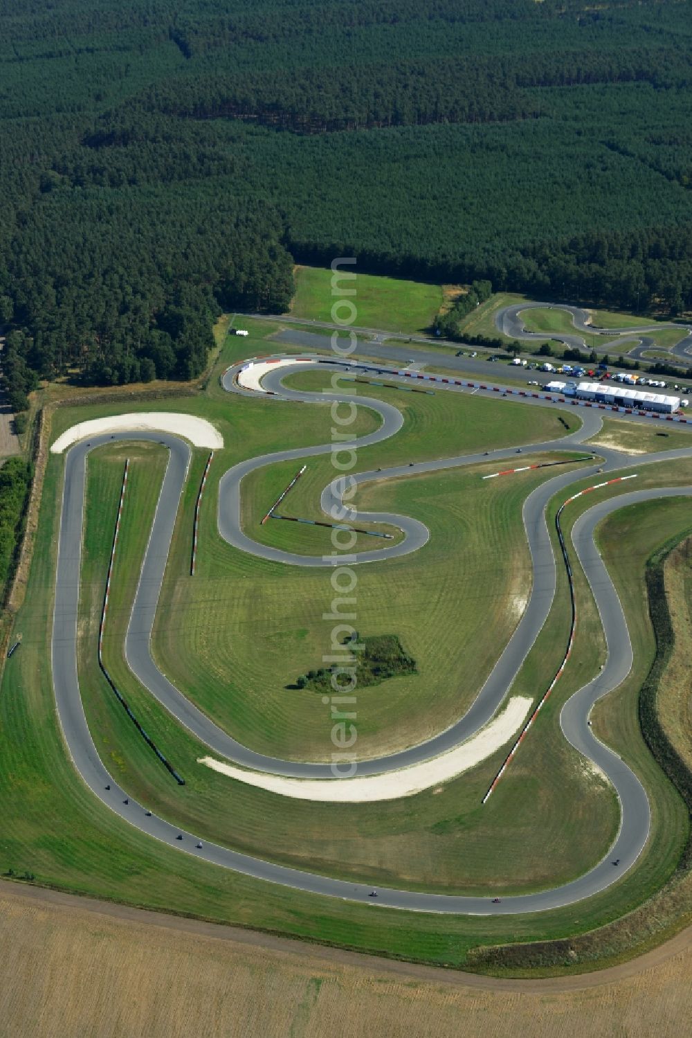 Rietzneuendorf from above - Site of the CARRERA - Motorsport - Race Course in Rietzneuendorf in Brandenburg