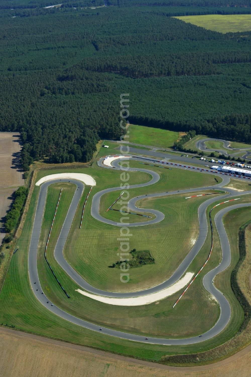 Rietzneuendorf from the bird's eye view: Site of the CARRERA - Motorsport - Race Course in Rietzneuendorf in Brandenburg