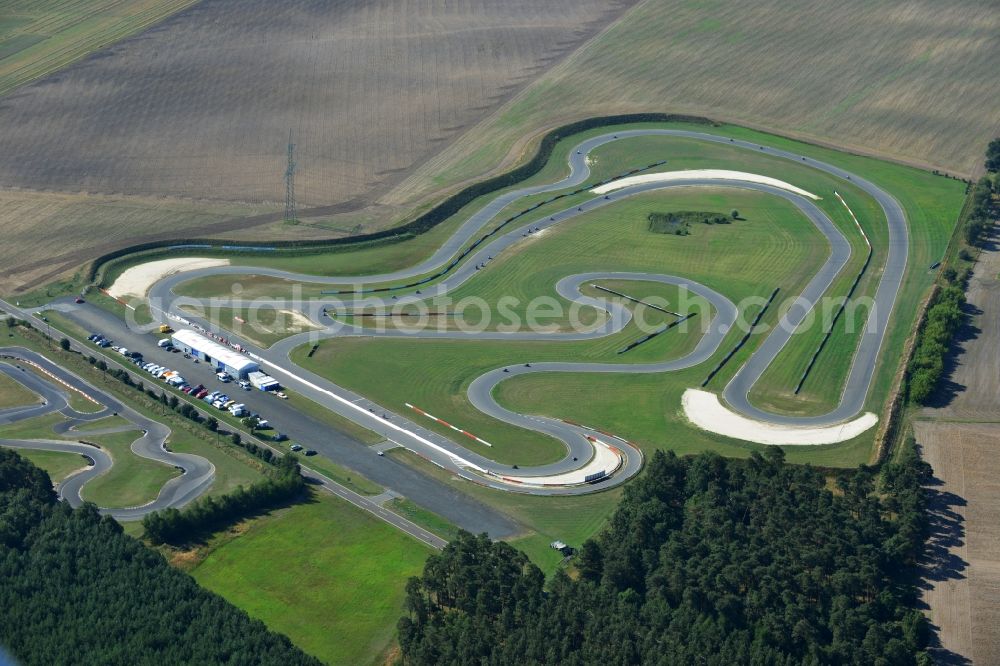 Rietzneuendorf from above - Site of the CARRERA - Motorsport - Race Course in Rietzneuendorf in Brandenburg