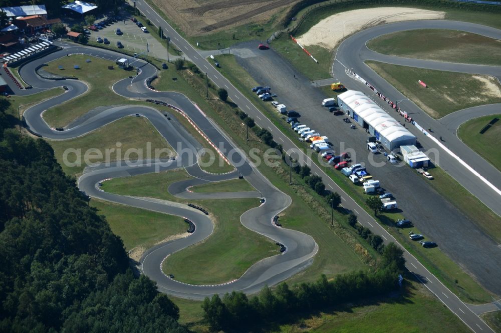 Rietzneuendorf from the bird's eye view: Site of the CARRERA - Motorsport - Race Course in Rietzneuendorf in Brandenburg