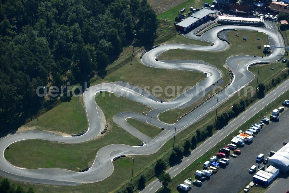 Aerial image Rietzneuendorf - Site of the CARRERA - Motorsport - Race Course in Rietzneuendorf in Brandenburg