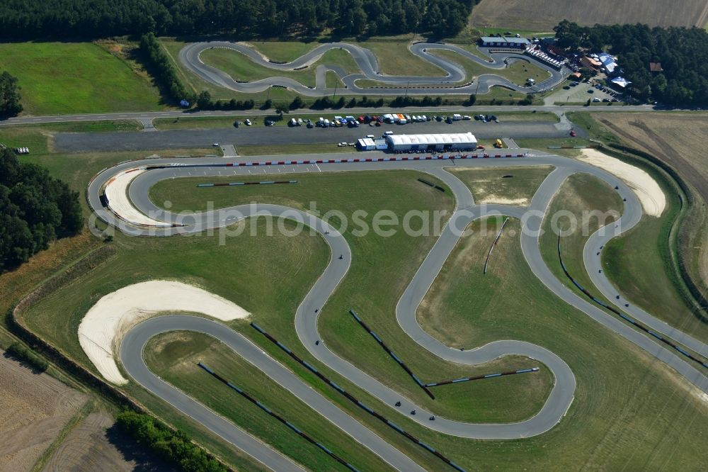 Rietzneuendorf from above - Site of the CARRERA - Motorsport - Race Course in Rietzneuendorf in Brandenburg