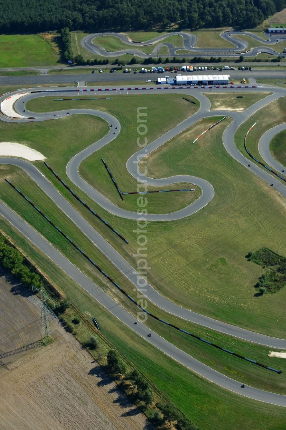 Aerial image Rietzneuendorf - Site of the CARRERA - Motorsport - Race Course in Rietzneuendorf in Brandenburg