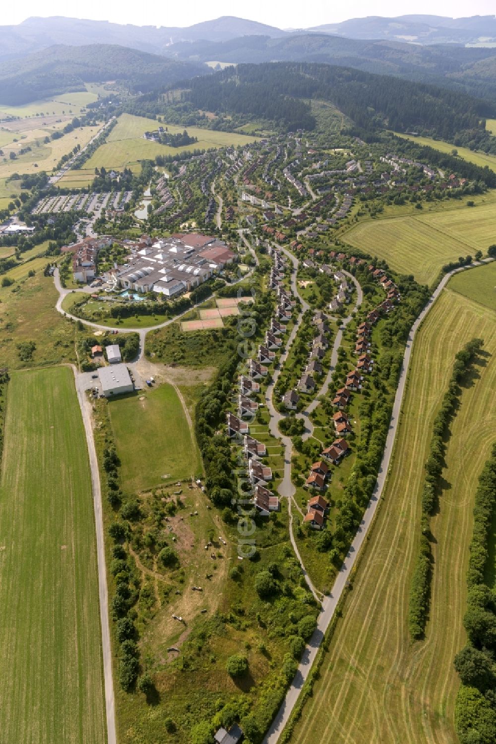 Medebach from above - Site of the Center Parcs Sauerland in Medebach in North Rhine-Westphalia