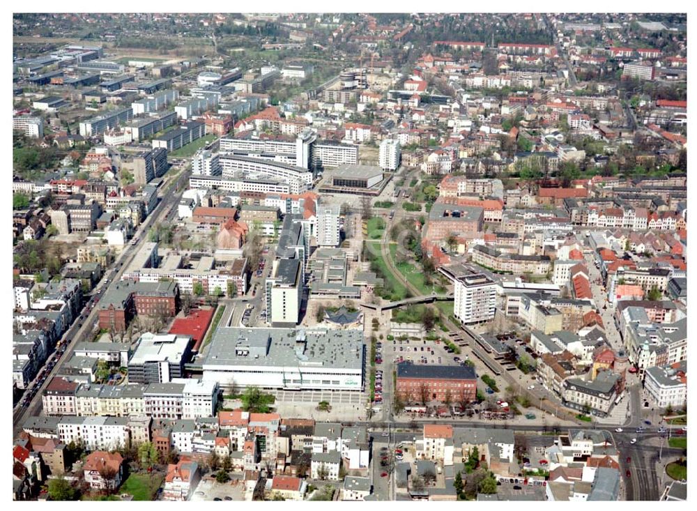 Aerial photograph Cottbus - BRB - Gelände der Cottbusser Innenstadt am Bereich der Bahnhofstraße, Karl-Liebknecht-Straße, Berliner Straße und Spremberger Straße. Planungsfläche für die Errichtung der CITY-GALERIE der ECE-Projektmanagement GmbH Hamburg.