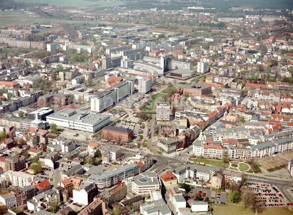 Aerial photograph Cottbus - BRB - Gelände der Cottbusser Innenstadt am Bereich der Bahnhofstraße, Karl-Liebknecht-Straße, Berliner Straße und Spremberger Straße. Planungsfläche für die Errichtung der CITY-GALERIE der ECE-Projektmanagement GmbH Hamburg.