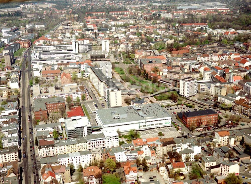 Aerial photograph Cottbus - BRB - Gelände der Cottbusser Innenstadt am Bereich der Bahnhofstraße, Karl-Liebknecht-Straße, Berliner Straße und Spremberger Straße. Planungsfläche für die Errichtung der CITY-GALERIE der ECE-Projektmanagement GmbH Hamburg.