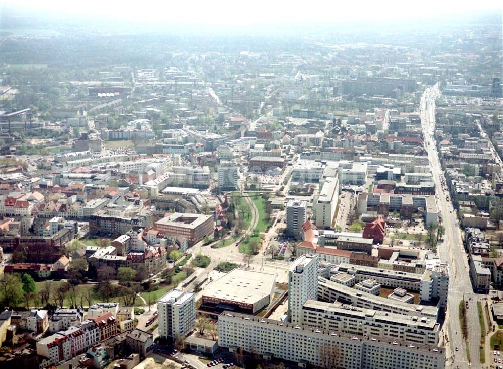 Cottbus - BRB from above - Gelände der Cottbusser Innenstadt am Bereich der Bahnhofstraße, Karl-Liebknecht-Straße, Berliner Straße und Spremberger Straße. Planungsfläche für die Errichtung der CITY-GALERIE der ECE-Projektmanagement GmbH Hamburg.