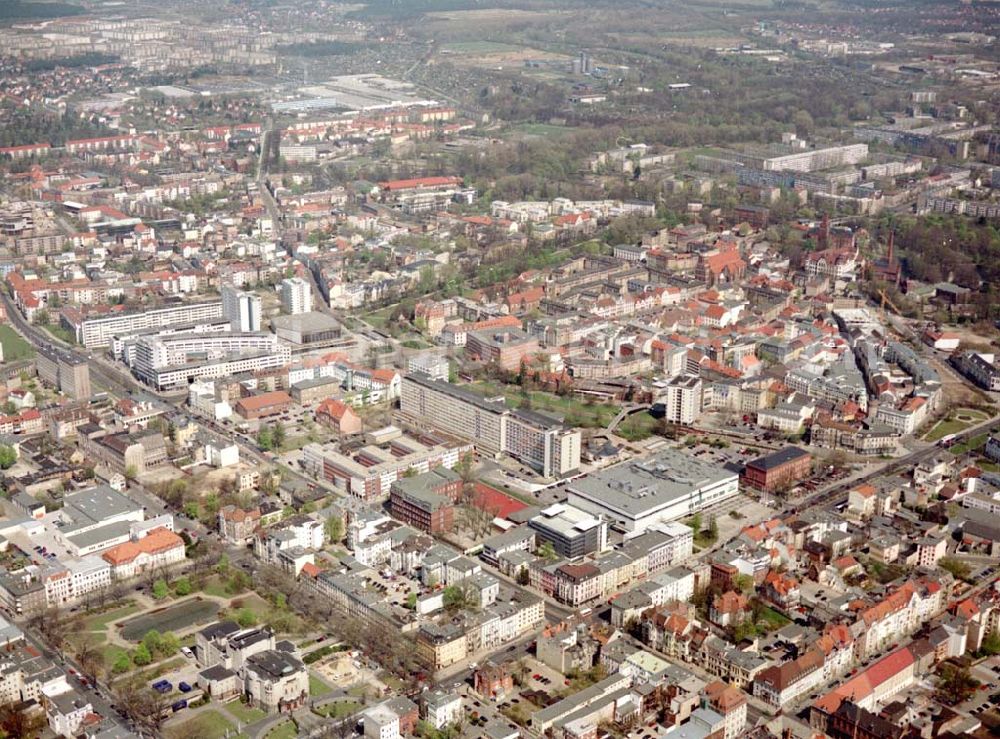 Aerial photograph Cottbus - BRB - Gelände der Cottbusser Innenstadt am Bereich der Bahnhofstraße, Karl-Liebknecht-Straße, Berliner Straße und Spremberger Straße. Planungsfläche für die Errichtung der CITY-GALERIE der ECE-Projektmanagement GmbH Hamburg.