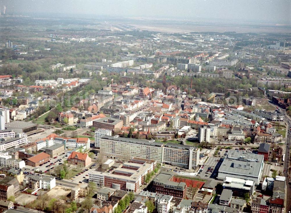 Cottbus - BRB from above - Gelände der Cottbusser Innenstadt am Bereich der Bahnhofstraße, Karl-Liebknecht-Straße, Berliner Straße und Spremberger Straße. Planungsfläche für die Errichtung der CITY-GALERIE der ECE-Projektmanagement GmbH Hamburg.