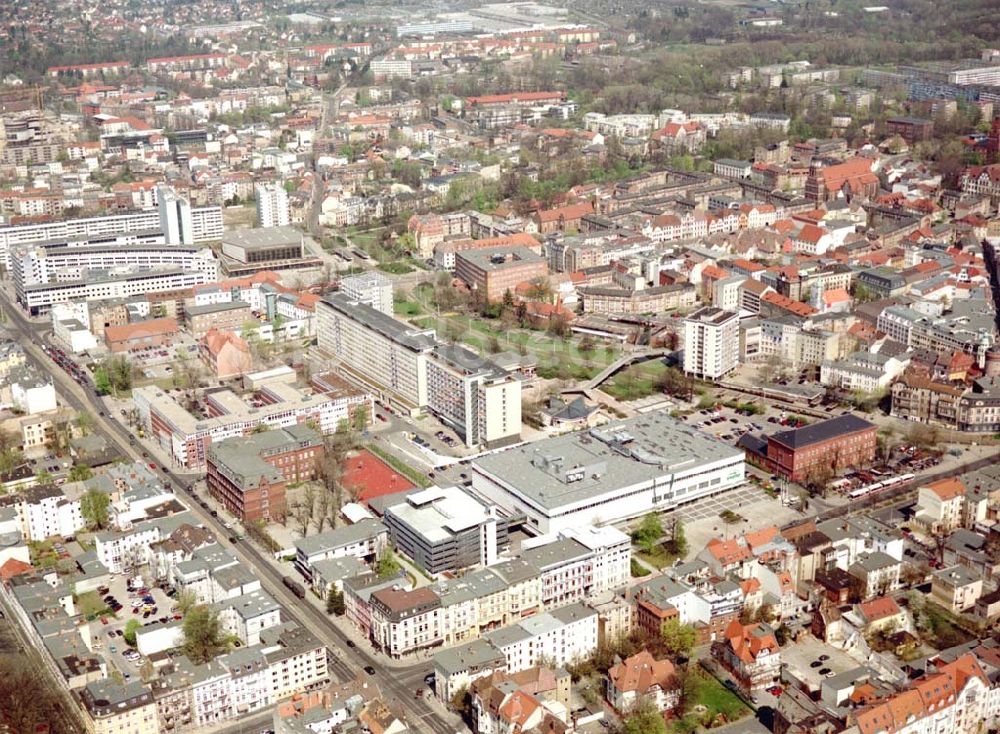 Aerial image Cottbus - BRB - Gelände der Cottbusser Innenstadt am Bereich der Bahnhofstraße, Karl-Liebknecht-Straße, Berliner Straße und Spremberger Straße. Planungsfläche für die Errichtung der CITY-GALERIE der ECE-Projektmanagement GmbH Hamburg.