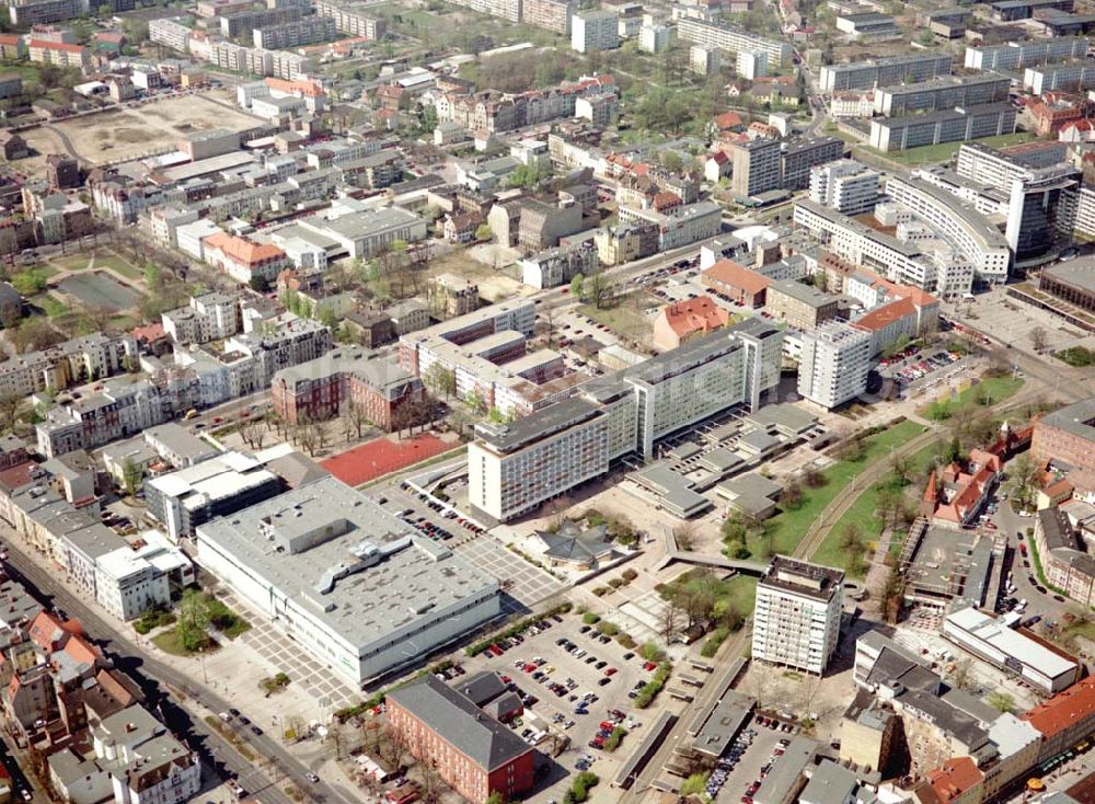 Cottbus - BRB from above - Gelände der Cottbusser Innenstadt am Bereich der Bahnhofstraße, Karl-Liebknecht-Straße, Berliner Straße und Spremberger Straße. Planungsfläche für die Errichtung der CITY-GALERIE der ECE-Projektmanagement GmbH Hamburg.