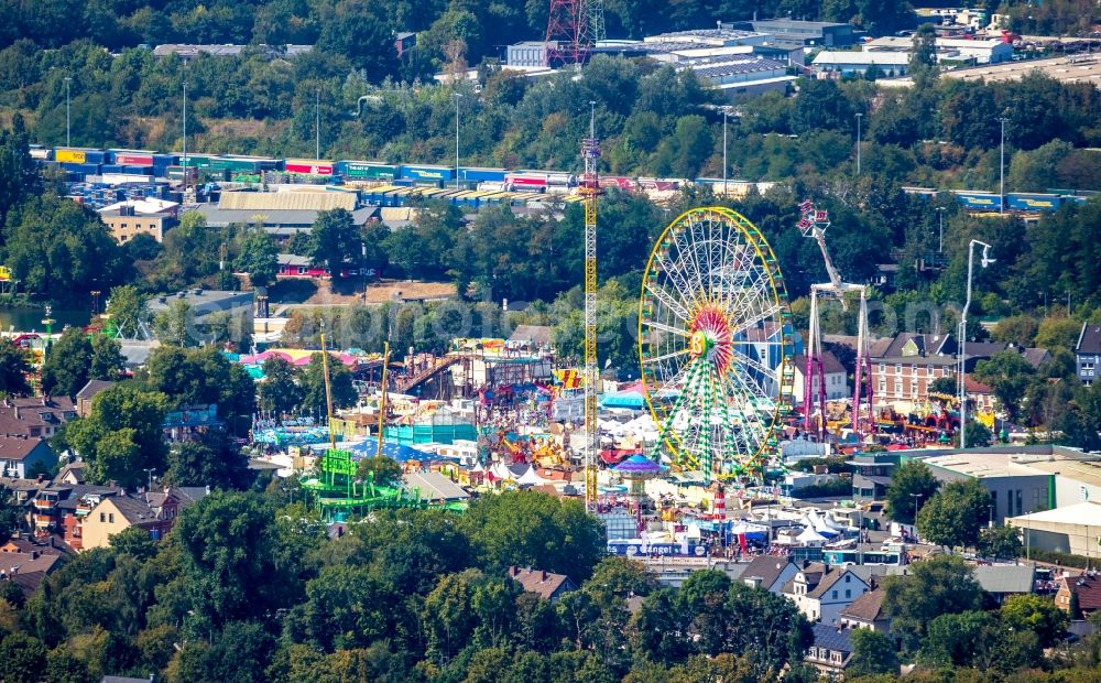 Aerial image Herne - Area of the funfair Cranger Kirmes in Herne in the state North Rhine-Westphalia, Germany