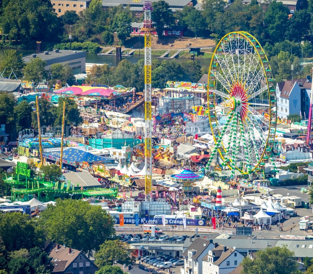 Aerial photograph Herne - Area of the funfair Cranger Kirmes in Herne in the state North Rhine-Westphalia, Germany