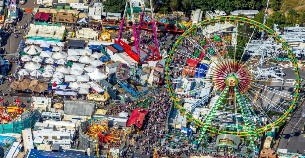 Aerial image Herne - Area of the funfair Cranger Kirmes in Herne in the state North Rhine-Westphalia, Germany