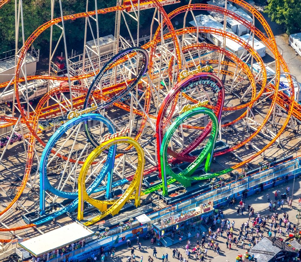 Aerial photograph Herne - Area of the funfair Cranger Kirmes in Herne in the state North Rhine-Westphalia, Germany