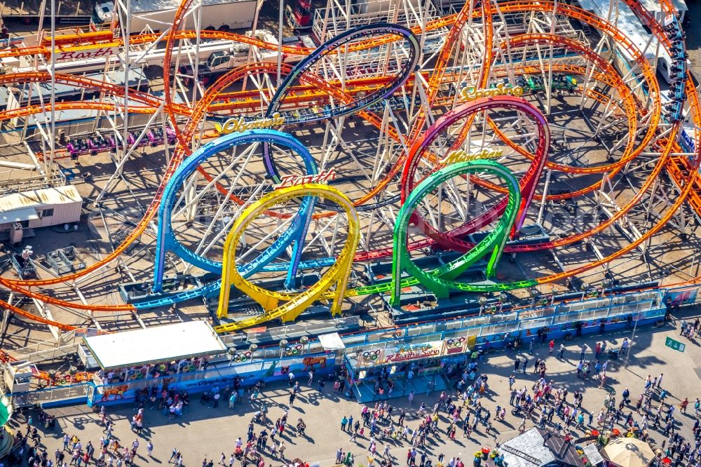 Herne from above - Area of the funfair Cranger Kirmes in Herne in the state North Rhine-Westphalia, Germany