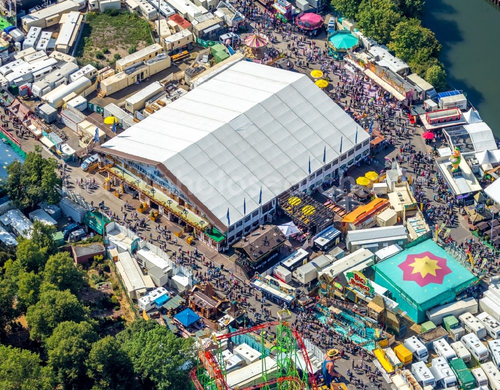 Herne from above - Area of the funfair Cranger Kirmes in Herne in the state North Rhine-Westphalia, Germany