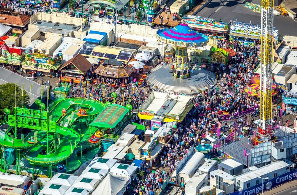 Aerial photograph Herne - Area of the funfair Cranger Kirmes in Herne in the state North Rhine-Westphalia, Germany