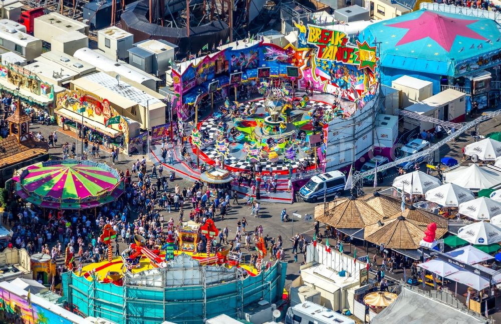 Aerial image Herne - Area of the funfair Cranger Kirmes in Herne in the state North Rhine-Westphalia, Germany