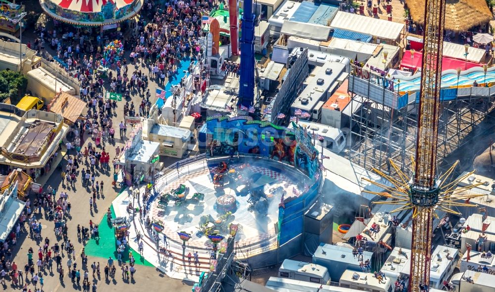 Herne from above - Area of the funfair Cranger Kirmes in Herne in the state North Rhine-Westphalia, Germany