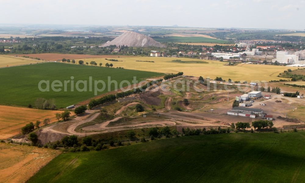 Aerial photograph Teutschenthal - Site of the cross section of the Motor Sport Club Teutschenthal eV in Saxony-Anhalt