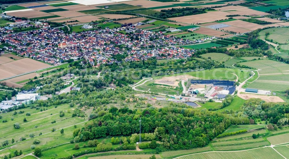 Ringsheim from above - Site of heaped ZAK in Ringsheim in the state Baden-Wuerttemberg, Germany