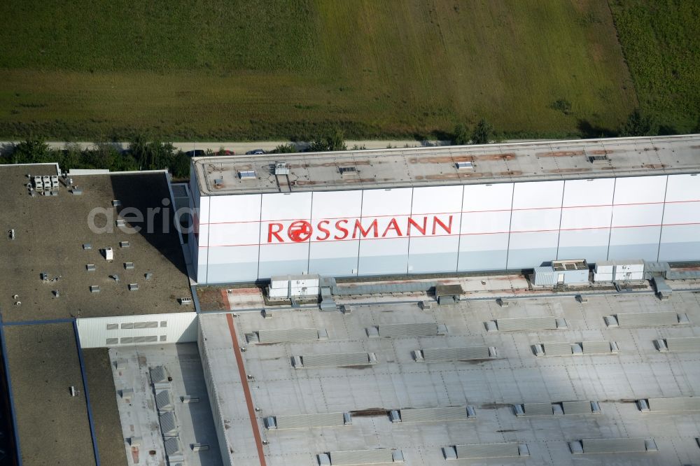 Aerial image Burgwedel - Building complex and grounds of the Dirk Rossmann GmbH in Burgwedel in the state of Lower Saxony. The compound includes a logistics centre and the company headquarters and administrative offices of Rossmann