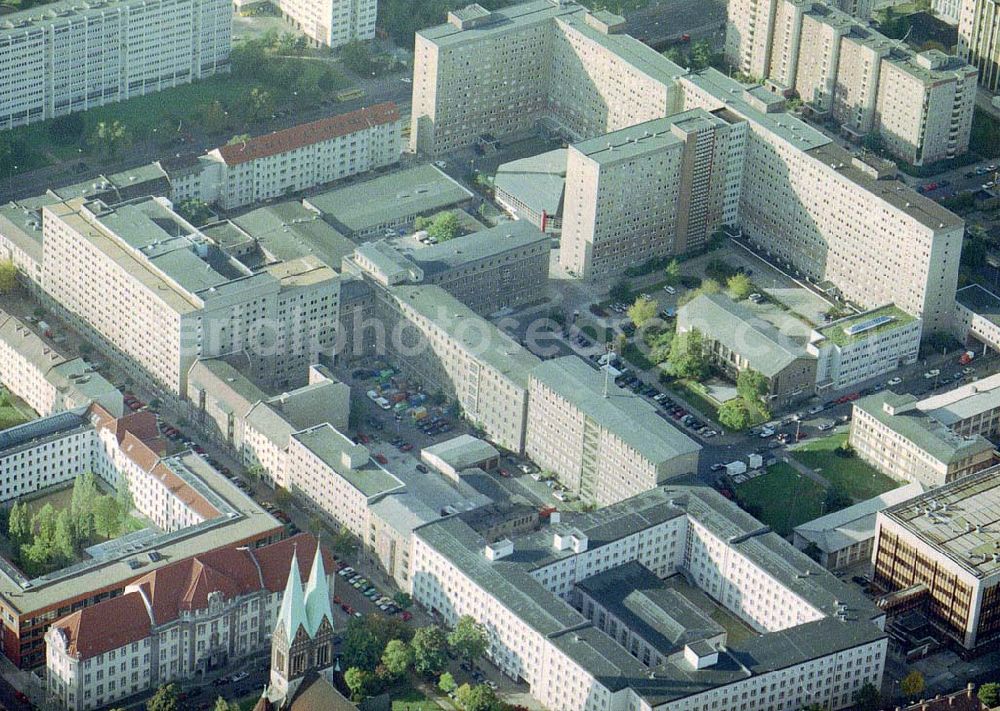 Aerial image Berlin - Lichtenberg - Gelände des ehem. Ministeriums für Staatssicherheit der DDR an der Frankfurter Allee / Ruschestraße in Berlin -Lichtenberg.