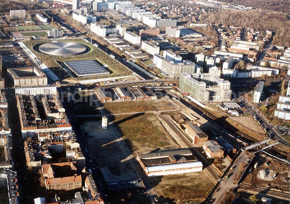 Aerial image Berlin - Lichtenberg - Gelände des ehem. Berliner Schlachthofes an der Landsberger Allee in Berlin - Lichtenberg.