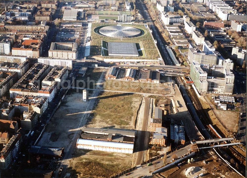 Berlin - Lichtenberg from above - Gelände des ehem. Berliner Schlachthofes an der Landsberger Allee in Berlin - Lichtenberg.